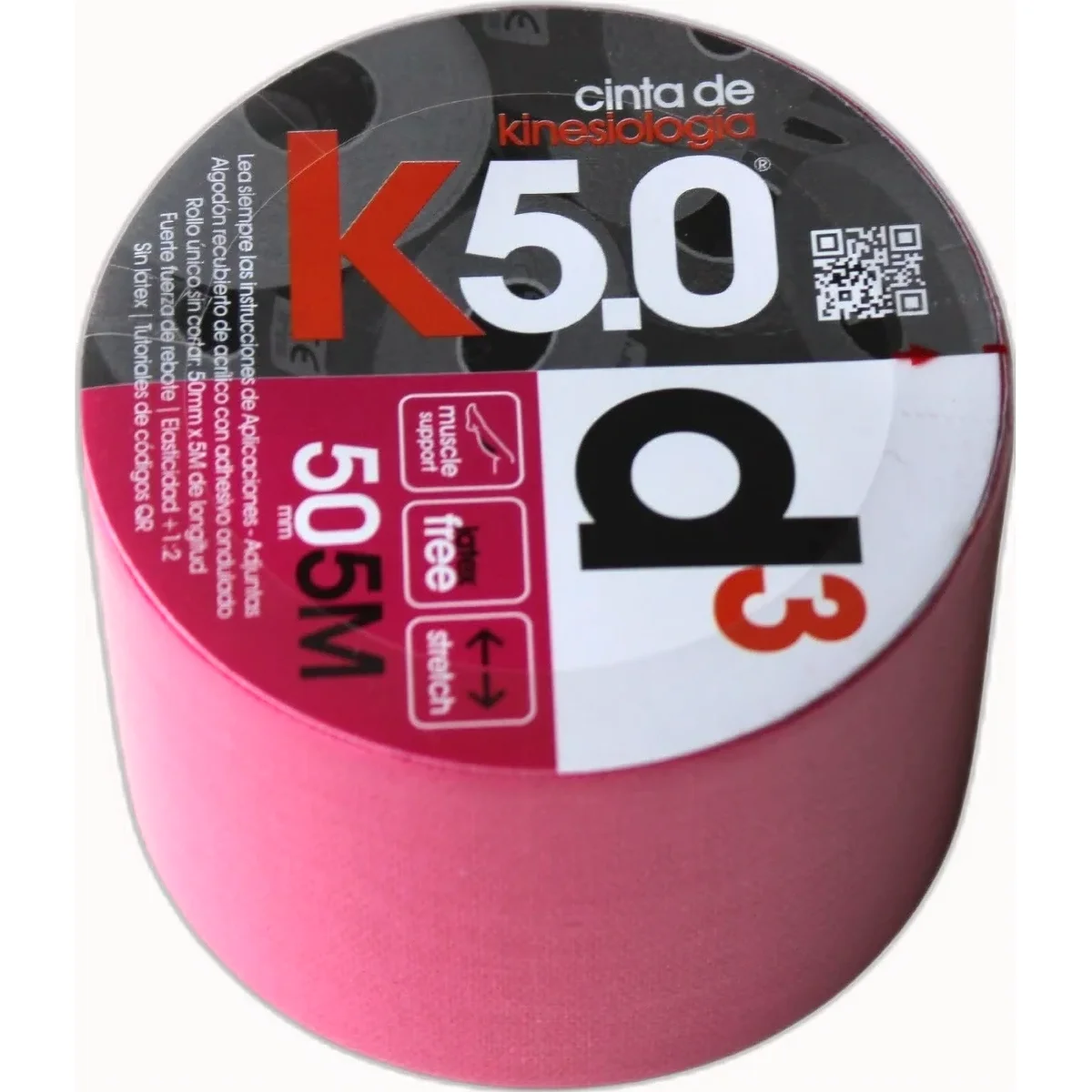 Cinta Kinesiológica Adhesiva d3 Tape Fucsia 5 cm x 5 m
