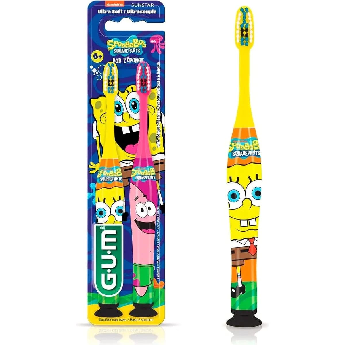 Cepillo Dental Manual GUM Bob Esponja Pack x2