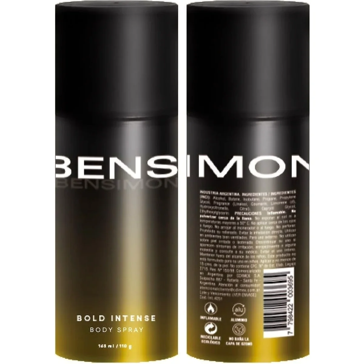 Bensimon Bold Intense Body Spray Masculino 165 ml