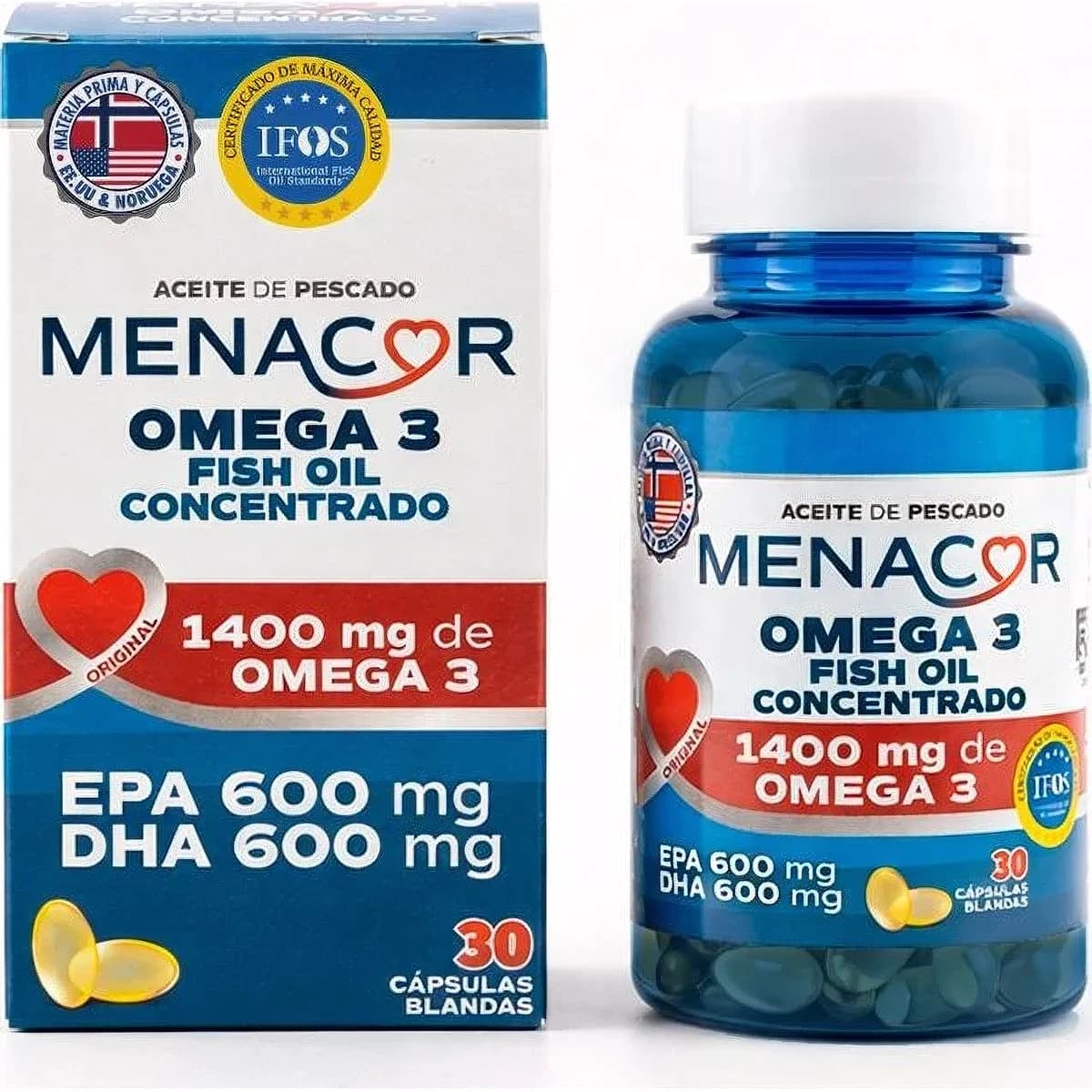Suplemento Dietario Menacor Omega 3 Concentrado x 30 Cápsulas