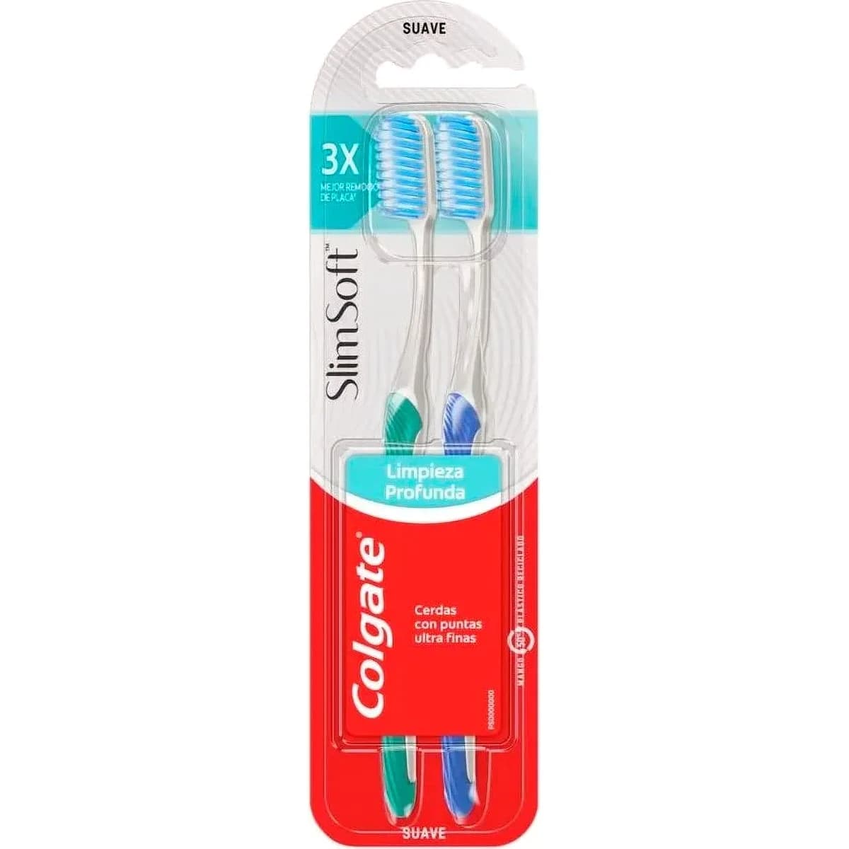 Cepillo de Dientes Colgate Slim Soft Profundidad Pack x2