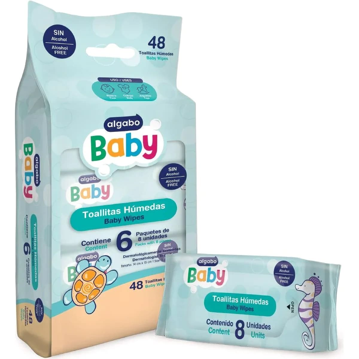Toallitas Húmedas Algabo Baby Pack x 6 de 8 unidades