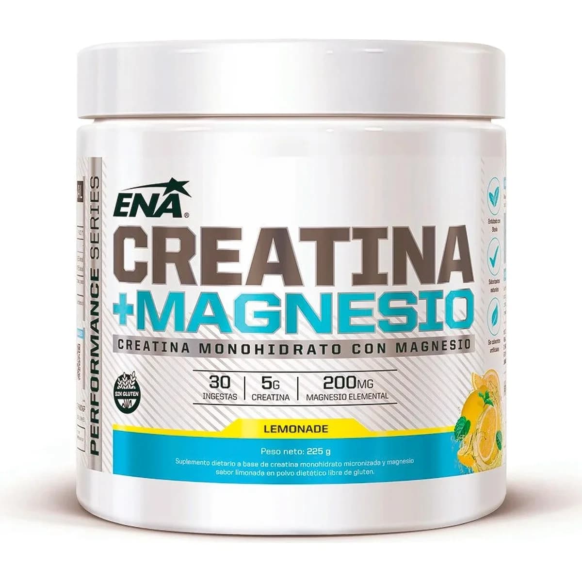 Creatina + Magnesio ENA Sabor Limón 225 g