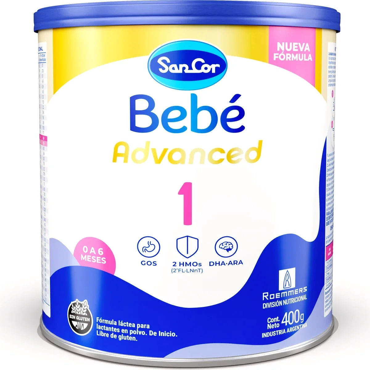 Fórmula Infantil de Inicio Sancor Bebé 1 Advanced Lata 400 g