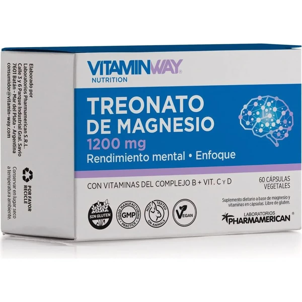 Suplemento Dietario Vitamin Way Treonato de Magnesio x 60 Cápsulas