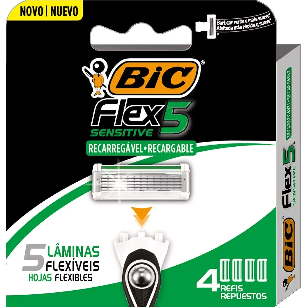 Repuestos para Máquina de Afeitar Bic Flex 5 Sensitive x4