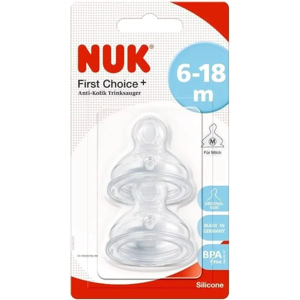 Tetina de Silicona NUK First Choice +3 Meses Flujo M x2