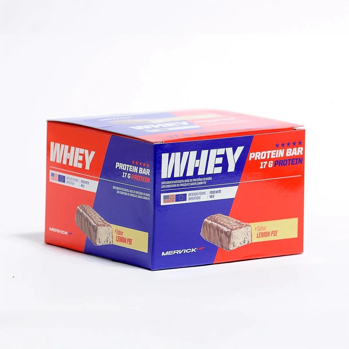 Barra de Proteína Mervick Whey Bar Limón Pack x12 de 46 g