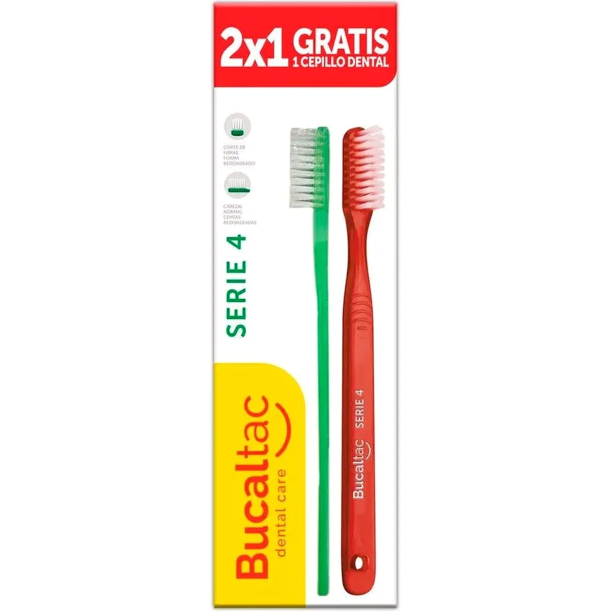 Cepillo de Dientes Bucal Tac Clásico Dureza 4 Pack x2
