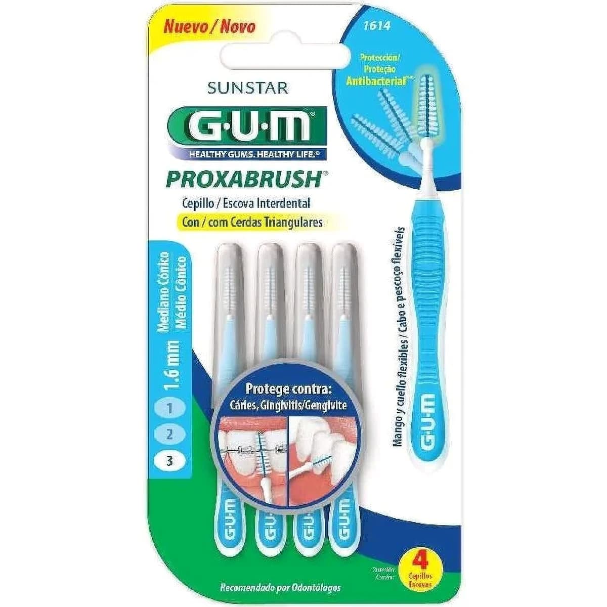 Cepillo Interdental GUM Trav-Ler 1614 Fino x4
