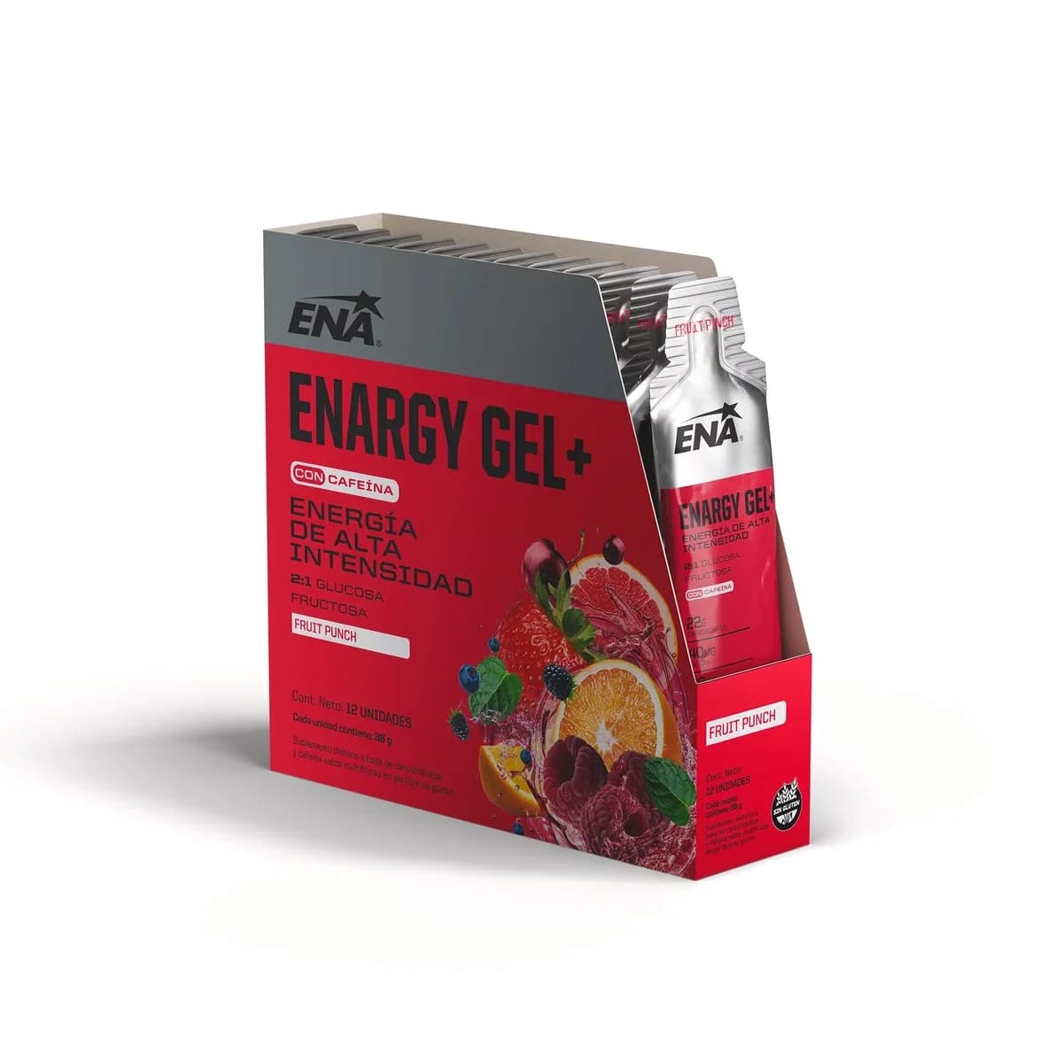 Gel Energético ENA Enargy Gel+ Fruit Punch x12 Unidades